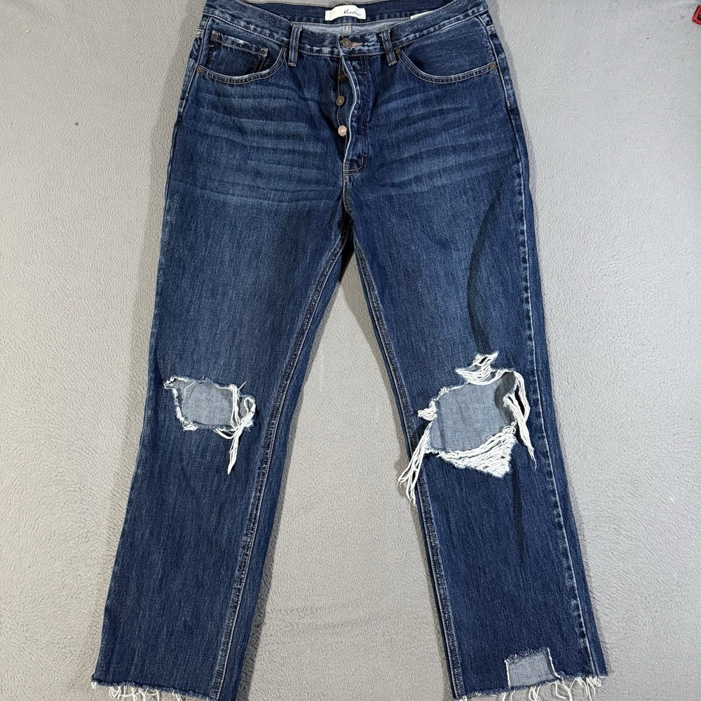 KanCan Jeans Womens 13/30 Distressed High‎ Rise Button Fly Stretch Denim Pants